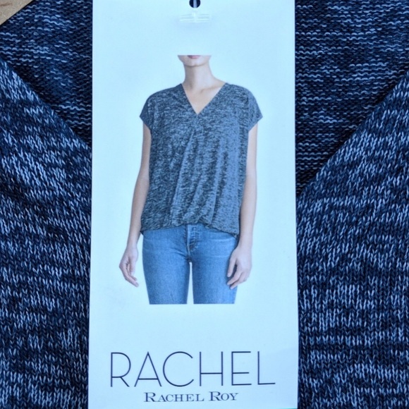 🔴SOLD🔴Rachel Roy Crossover Heather Navy Blouse - Picture 12 of 13